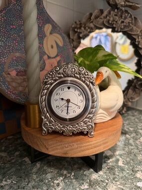 Brighton Silver Ornate Mantel Clock